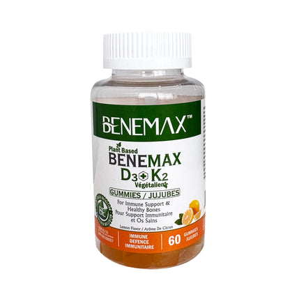 Vitamin D3+K2  60 Plant-Based Gummies - 1000IU per serving!