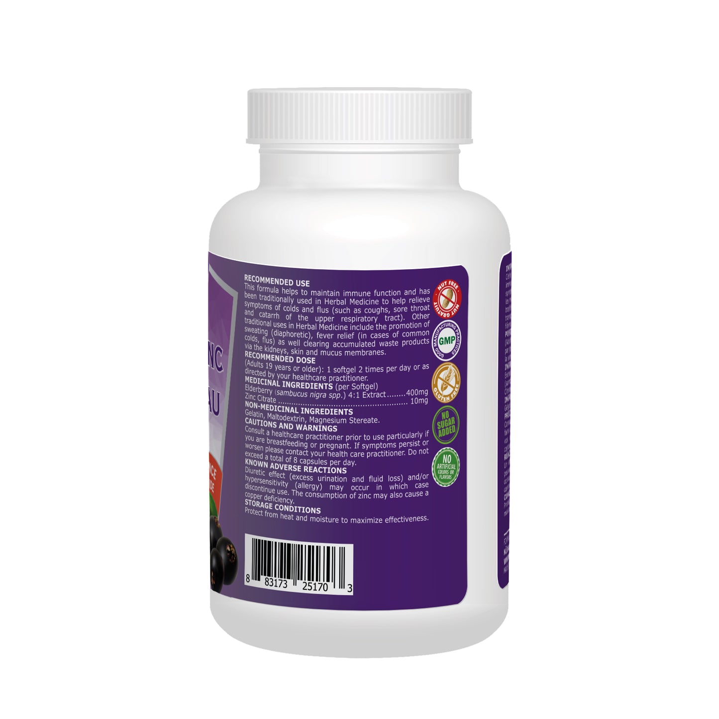 Elderberry Zinc relieve cold symptoms 