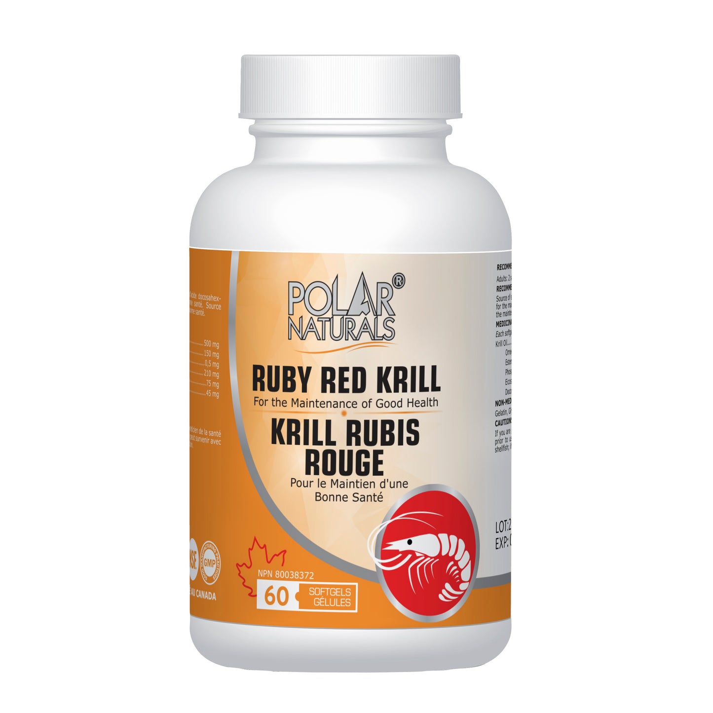 Polar Naturals Ruby Red Krill 60 Softgels