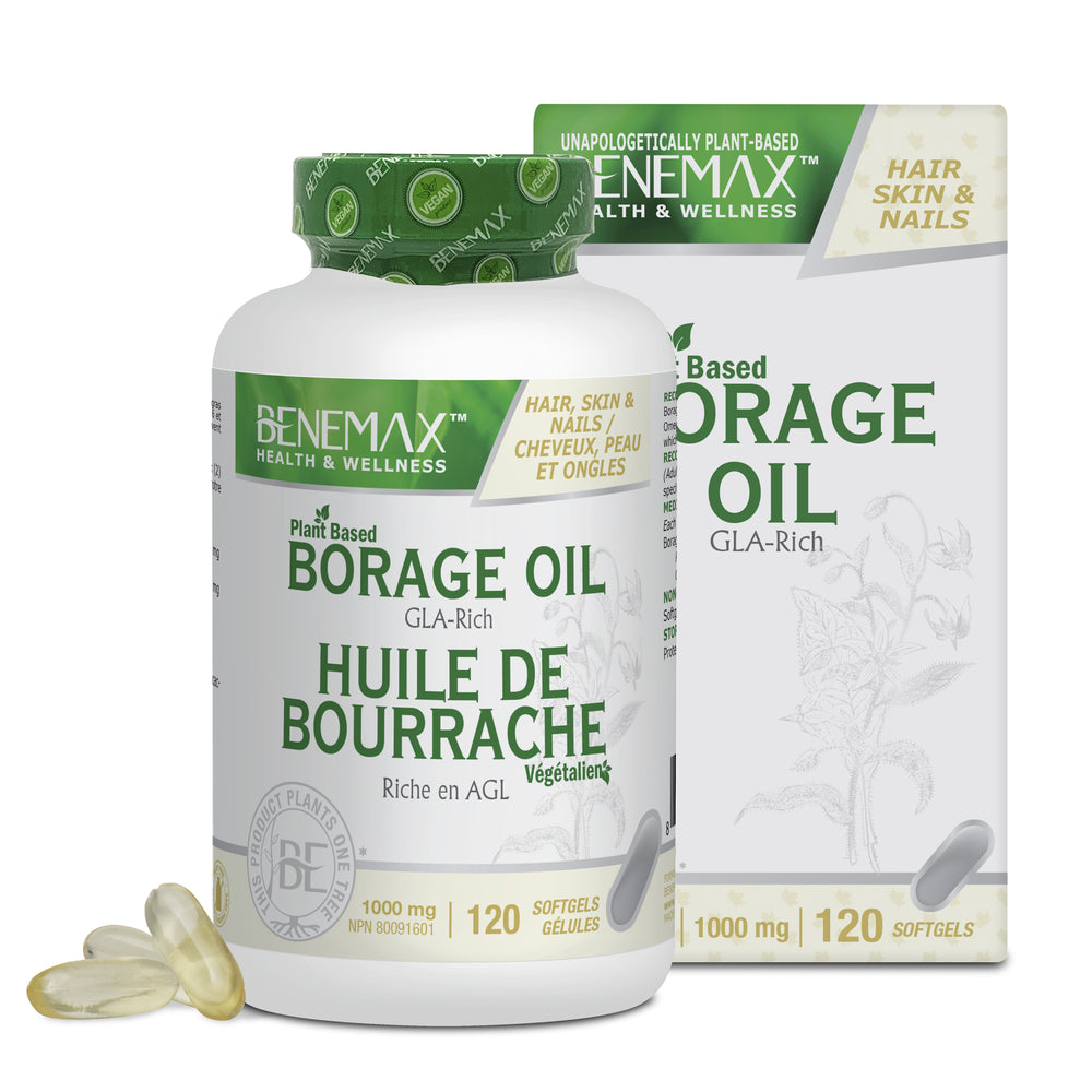 Benemax Borage Oil GLA-Rich 1000mg 120 Softgels