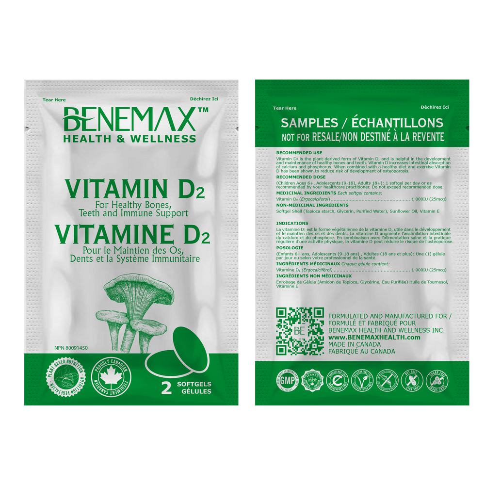 
                  
                    Free Plant-Based Vitamin D Sample. 2 Plant-Based Softgels Per Pack
                  
                
