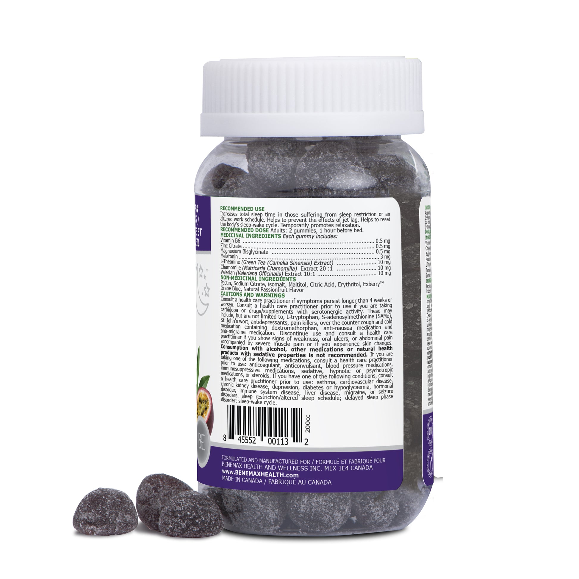 Increases total sleep time