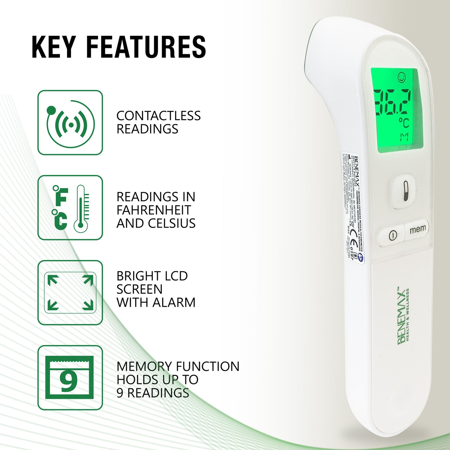 BENEMAX Infrared Forehead Medical Thermometer